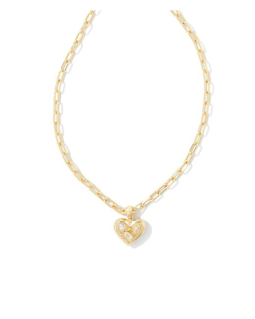Kendra Scott Penny Heart Short Pendant Necklace in Metallic Lyst