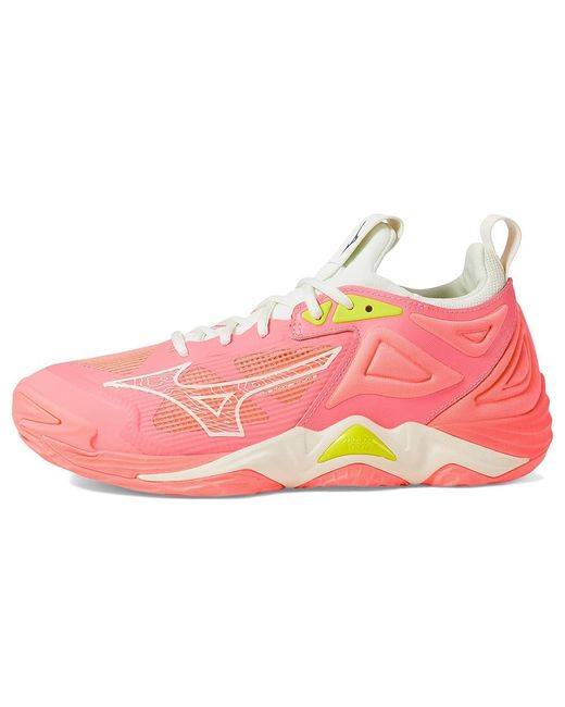 Mizuno Pink Wave Momentum 3 (Candy Coral) Volleyball Shoes