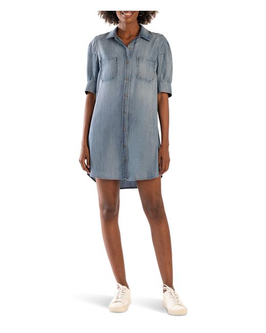 Kut From The Kloth Blue Sylvia - Button Down Shirt Dress