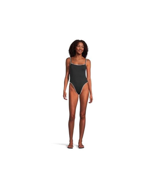 LSPACE Black Nadia Op Classic Swimsuits One Piece/Cream, Nylon/Spandex