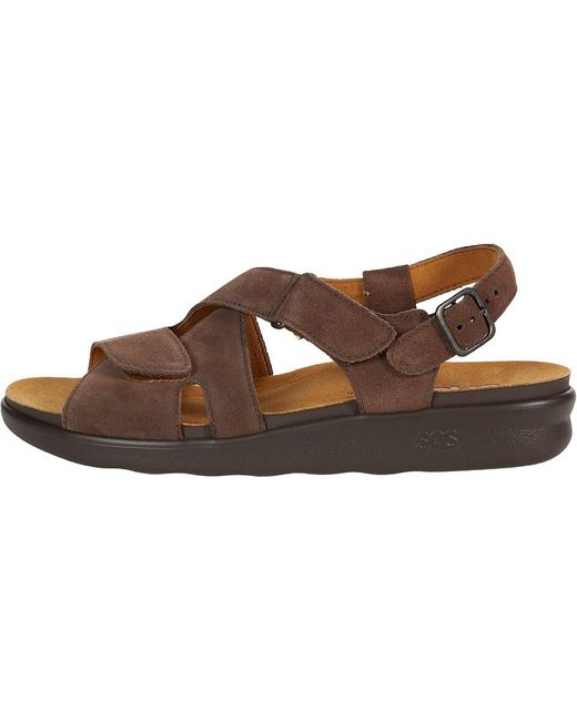 SAS Brown Huggy Adjustable Comfort Sandal Shoes 10 N