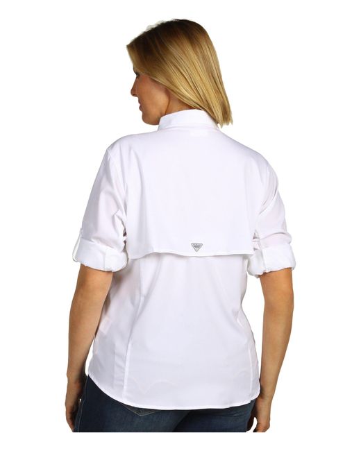 Columbia White Plus Size Tamiami Ii L/s Shirt