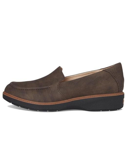 Dr. Scholls Brown Calm Down Loafer/Moc Shoes Flat Shoes, Microfiber