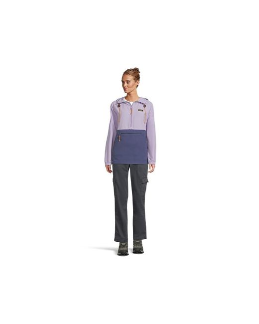 L.L. Bean Blue Mountain Classic Anorak Color Block Jacket French Lilac/Dark Twilight, Nylon