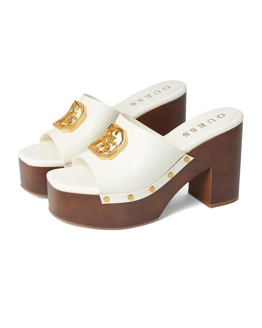 Guess White Qisha Wedge Shoes, Rubber