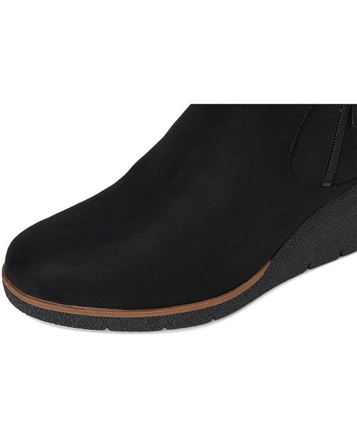 Dr. Scholls Black Bianca Zip Short Boots Boots, Faux Leather
