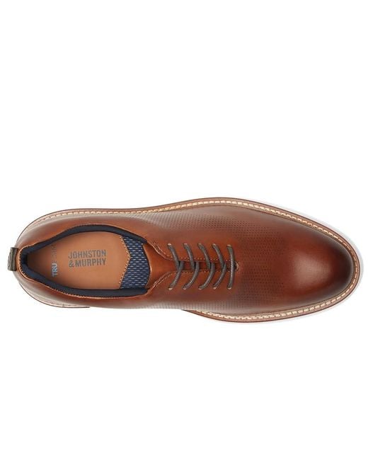 Johnston & Murphy Brown Upton One-Piece Perfed Plain Toe Shoes 10.5 M (D) Leather for men