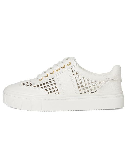 Vince Camuto White Raiden Cut-Out Platform Sneakers Shoes, Leather