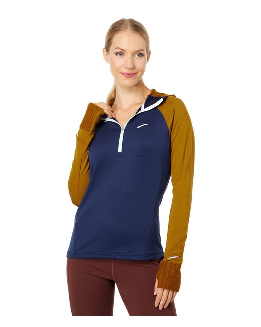 Brooks Synthetic Notch Thermal Hoodie 2.0 in Blue | Lyst