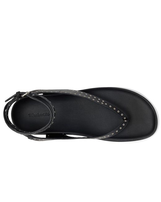 Madewell Black Millie Thong Lace Up Sandals