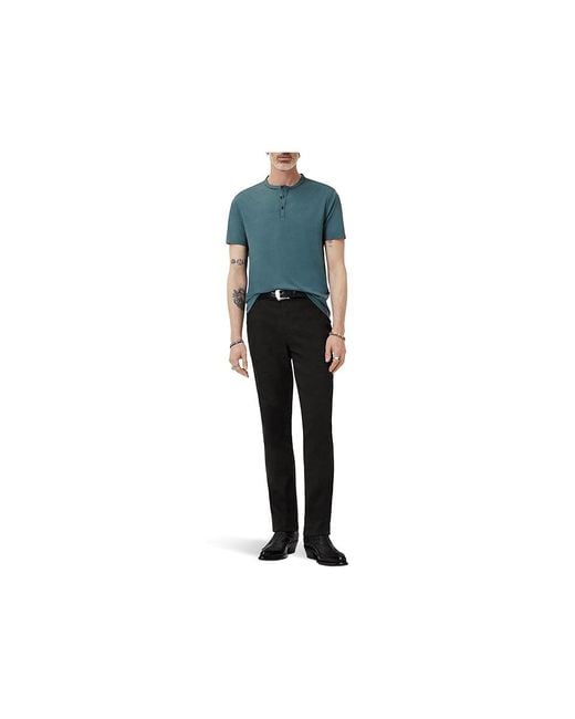 John Varvatos Blue Duke Henley K4463F25 Clothing, Cotton/Polyester for men
