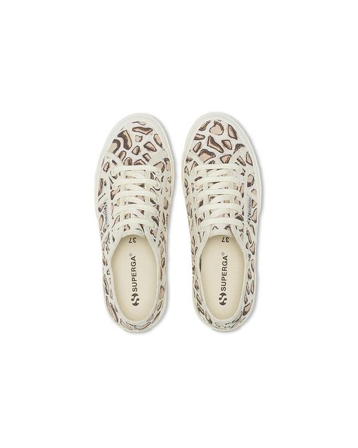 Superga White 2750 Giraffa Print Shoes, Canvas