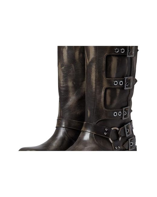 Steve Madden Black Rocky Boot Shoes, Leather