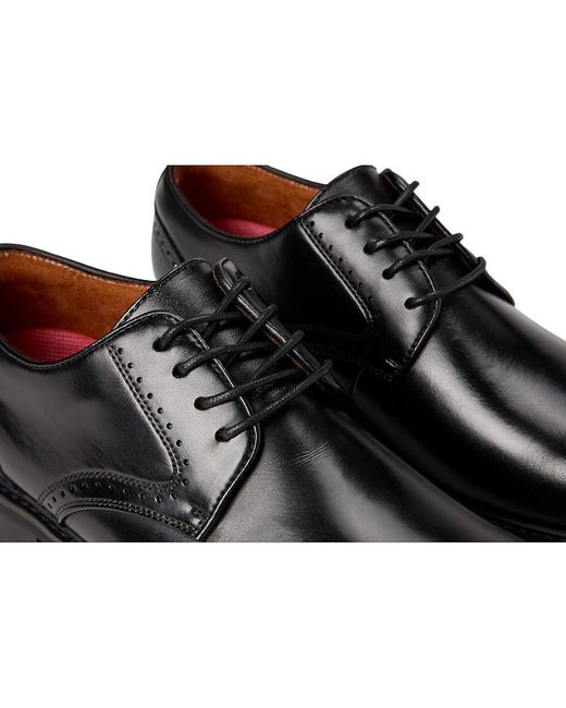Stacy Adams Black Benson Plain Toe Lace-Up Shoes, Leather for men