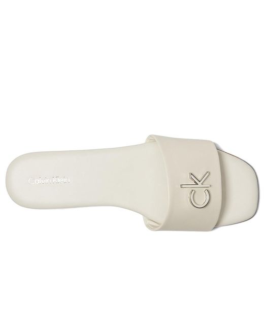 Calvin Klein White Yancie Sandals, Synthetic