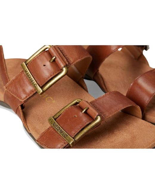 Vionic Brown Reese Slingbacks Sandals, Leather/Rubber