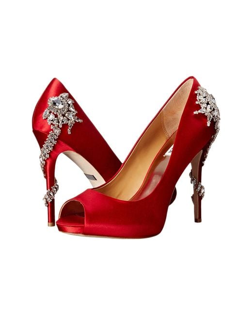 Badgley Mischka Royal (red Satin) High Heels