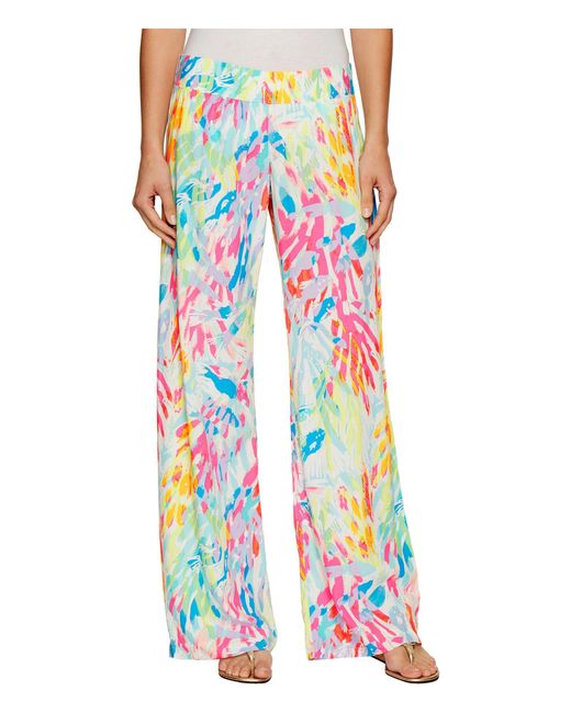 Lilly Pulitzer Blue Bal Harbour Palazzo (bright Navy Jungley Stripe Vertical) Women's Casual Pants
