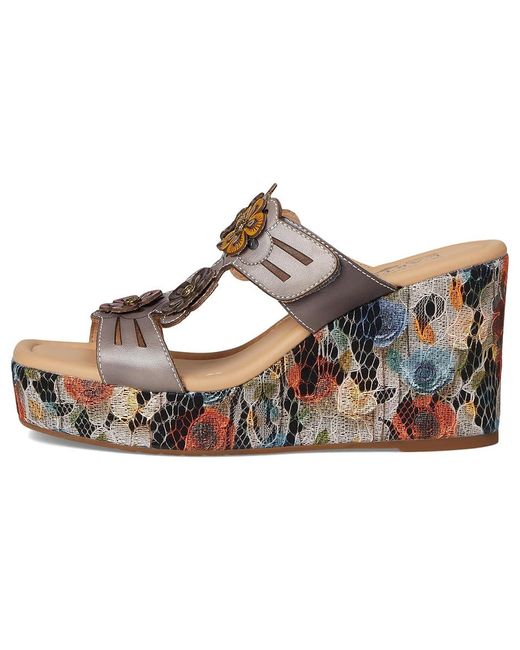 Spring Step Brown Caprice Wedge Shoes, Leather