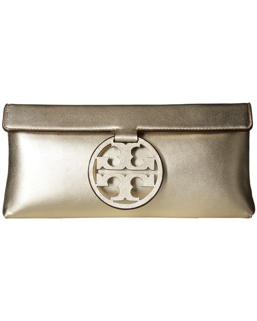 Tory Burch Miller Metallic Clutch (gold) Clutch Handbags