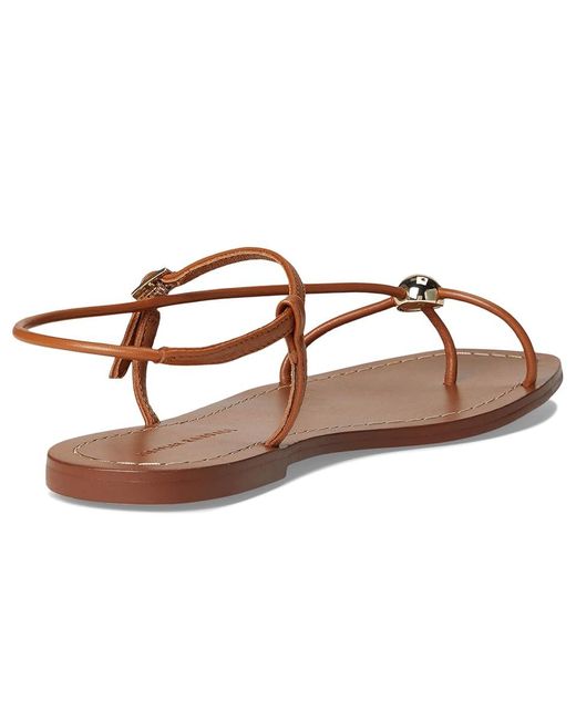 Loeffler Randall Brown Lara Strappy Flat Sandals With Ball Wedge Shoes 9.5 B