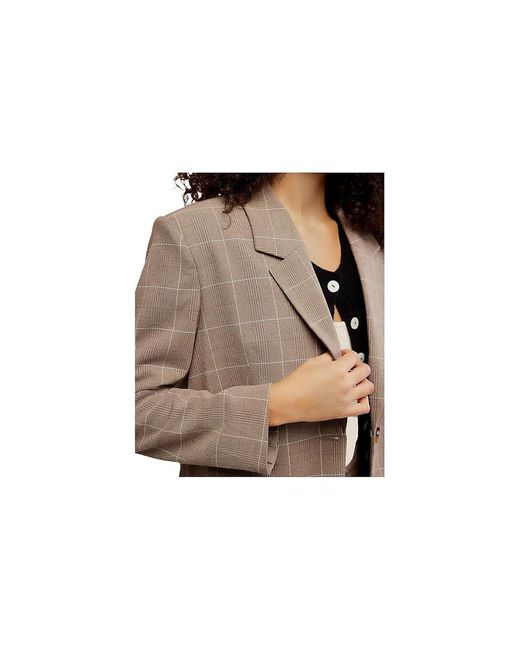 Free People Black Paper Cut Blazer Pinstrip Coat Xl 16) Elastane/Polyester/Viscose