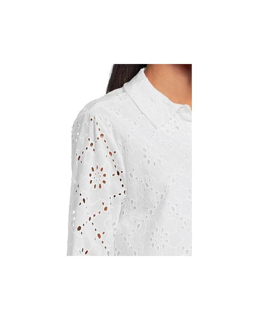 Lilly Pulitzer White Singrid Eyelet Top Clothing, Cotton