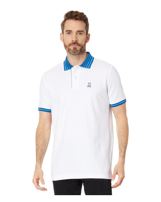 Psycho Bunny Norris Pique Polo in White for Men | Lyst