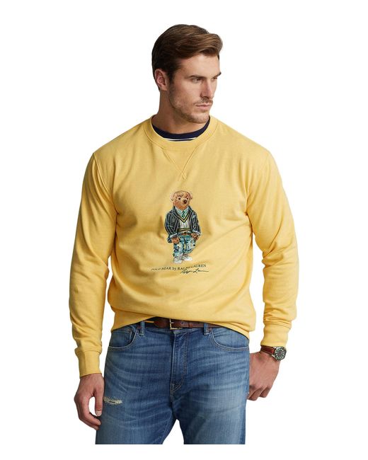 Ralph Lauren Yellow Big Tall Polo Bear Fleece Sweatshirt for men