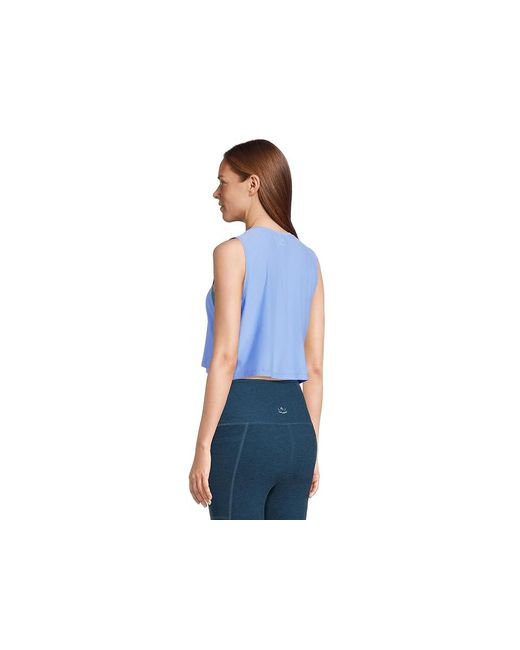 Beyond Yoga Blue Featherweight Balance Cropped Tank Top Workout, Elastane/Polyester