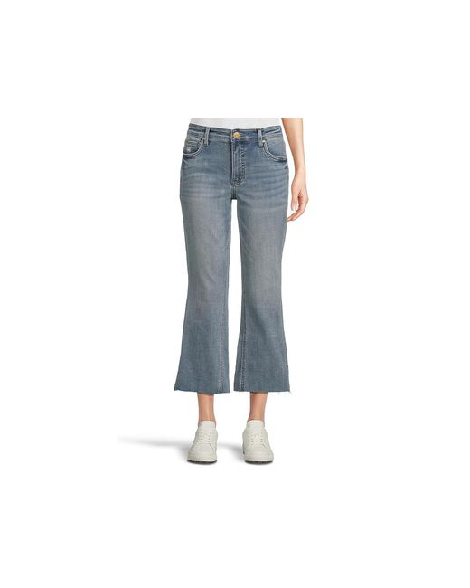 Kut From The Kloth Black Petite Kelsey High Rise Fab Ab Ankle Flare-Nset Leg Jeans, Cotton/Denim/Polyester