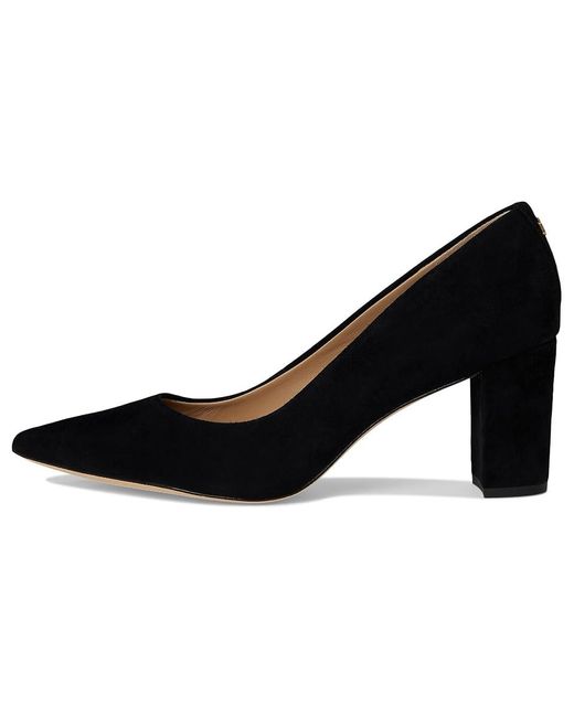 Ralph Lauren Black Lanette Suede Block-Heel Pumps High Heels 7 B