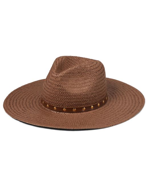 Madewell Brown Studded Packable Brimmed Straw Hat