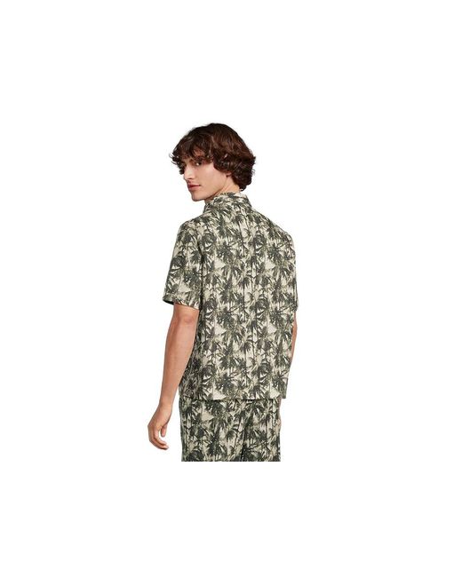 ARMANI EXCHANGE Black Short Sleeve Oversized Fit Allover Floral Shirt T Shirt O. Resort, Cotton for men