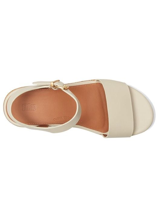 Fitflop Metallic Platfforms Leather/Cork Heeled Ankle-Strap Sandals Wedge Shoes 9 M (B)