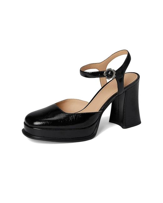 COACH Black Pump With Tea Rose High Heels, Leather