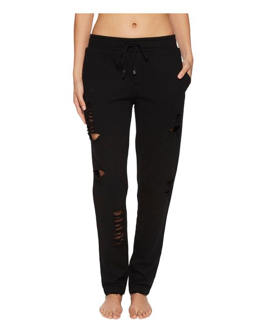 Alo Yoga Black Ripped Sweatpants (anthracite/distressed Holes) Women's Casual Pants