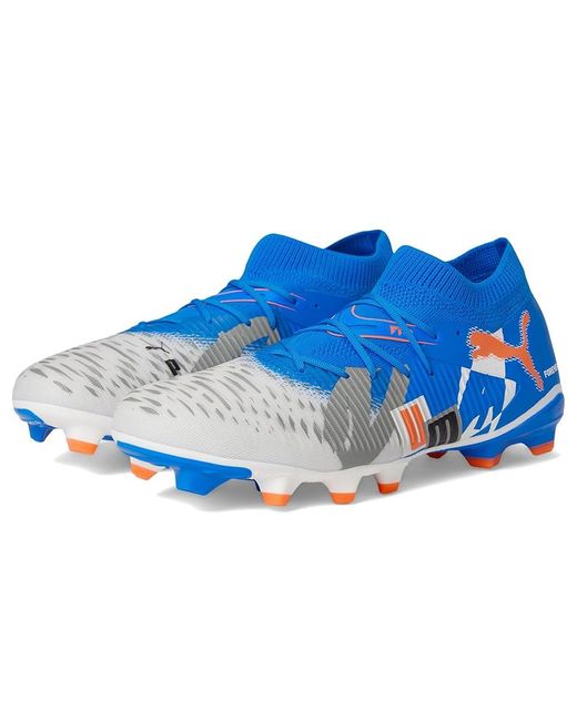 PUMA Blue Future 8 Match Firm, Artificial Ground Soccer Cleats Soccer Shoes -Ultra-Feather- -Glowing 10 D for men
