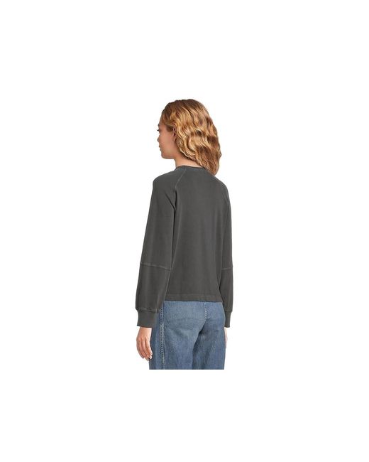 Madewell Black Raglan Crew Neck T-Shirts Heavy Weight Jersy Clothing 2Xs 000) Cotton
