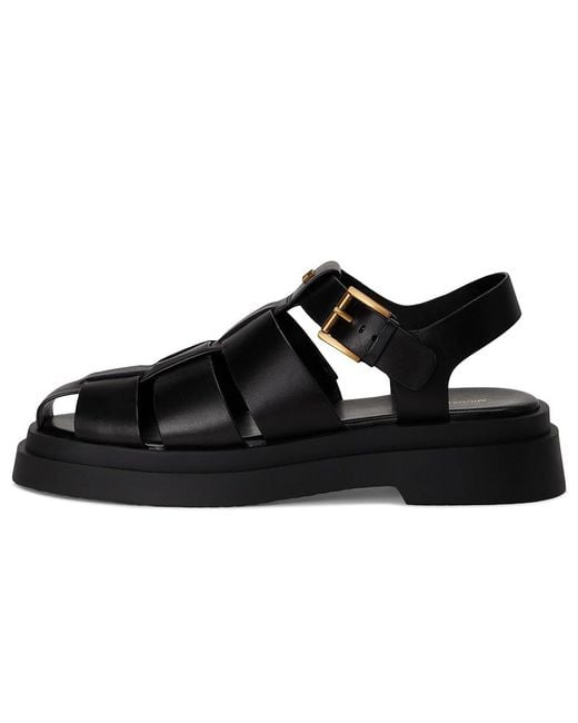 MICHAEL Michael Kors Black Indy Fisherman Sandals, Leather