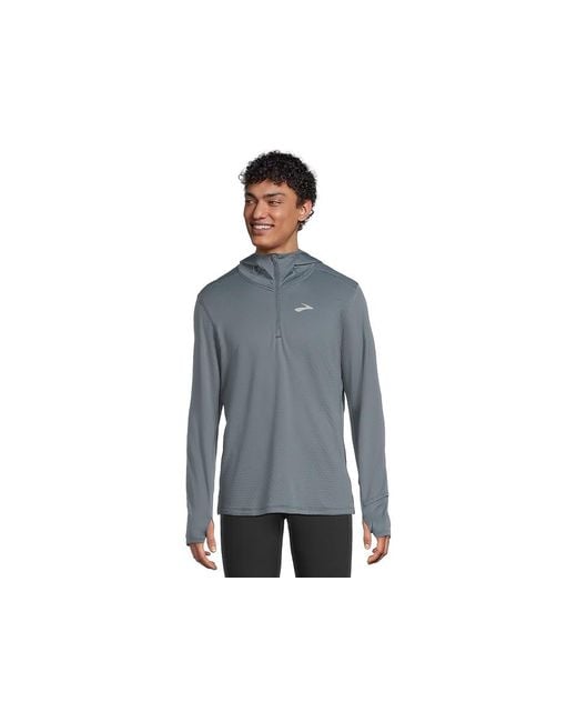 Brooks Black Notch Thermal Hoodie 3.0 Sweatshirt, Polyester/Spandex for men