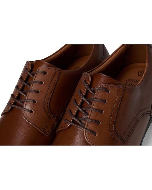 Johnston & Murphy Brown Reeve Plain Toe Lace Up Wing Tip Shoes 11 M (D) Leather for men