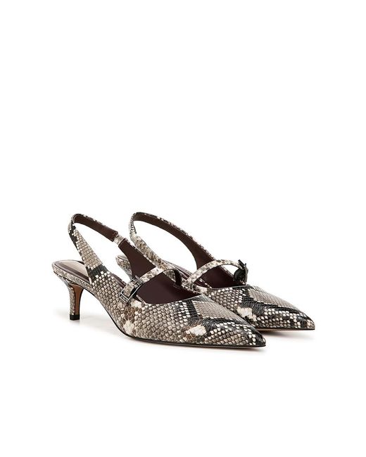 Franco Sarto Black Khloe Slingbacks (Roccia Snake Faux Leather) High Heels