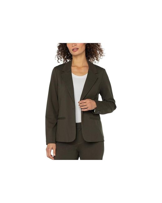 Liverpool Los Angeles Black Petite Super Stretch Ponte Fitted Blazer Jacket, Elastane/Nylon/Viscose