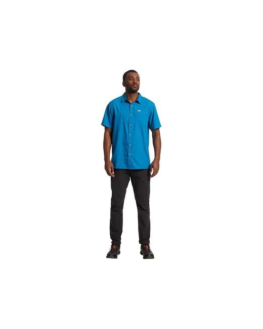 Columbia Blue Slack Tidetm Camp Shirt Short Sleeve Button Up, Polyester for men