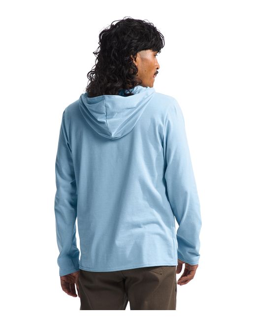 The North Face Blue L/s Heritage Patch Hoodie Tee for men