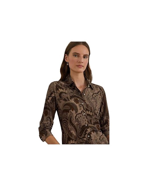 Ralph Lauren Black Slim Fit Paisley Jersey Shirt Clothing, Elastane/Polyester
