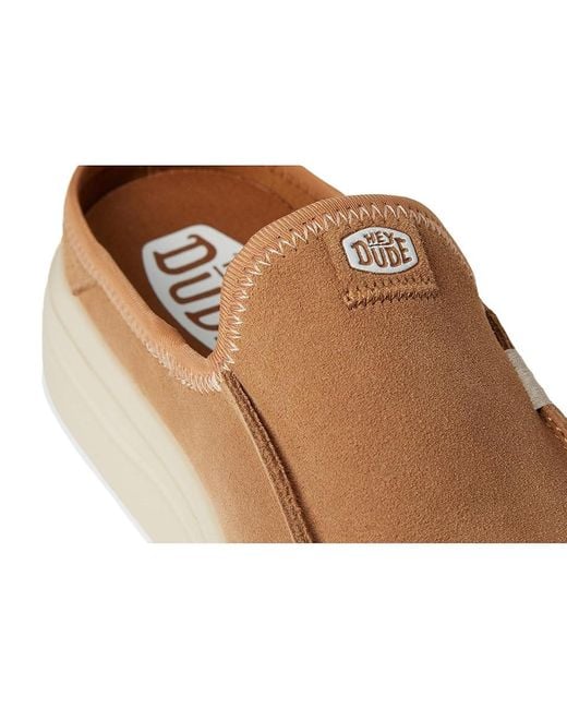 HeyDude Natural Austin Lift Classic Shoes, Suede