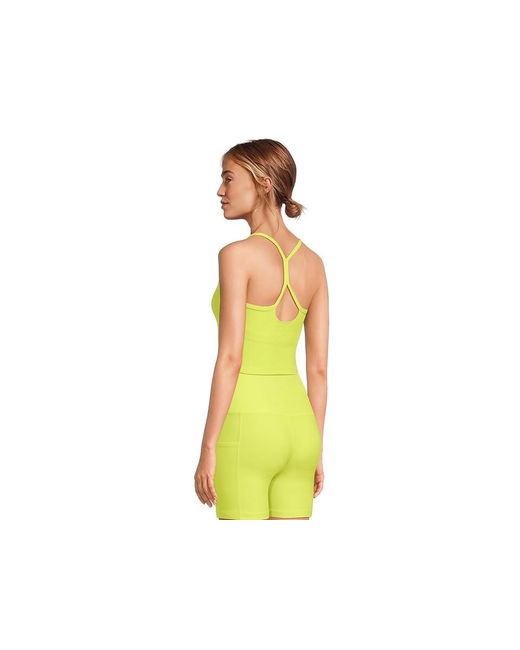Beyond Yoga Yellow Spacedye Slim Racerback Cropped Tank Top Clothing, Elastane/Polyester/Spandex