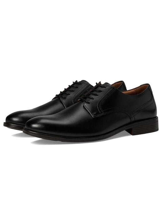 Johnston & Murphy Black Reeve Plain Toe Lace Up Wing Tip Shoes 13 M (D) Leather for men